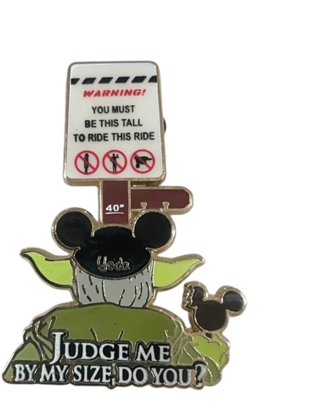 Disney Pin Star Wars Yoda Judge Me By My Size Do You? EUC